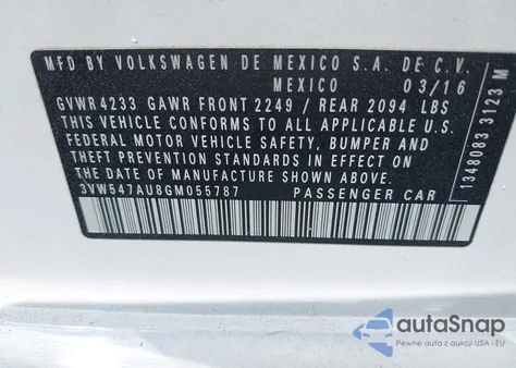 2016 Volkswagen Golf Gti Autobahn W/Performance Package 4-Door from USA, damaged, VIN 3VW547AU8GM055787